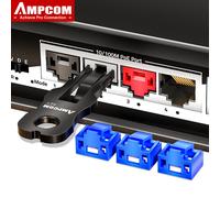 Conector de Red AMPCOM RJ45 con Bloqueo y Llave, Antipolvo, Anti-Fugas de Datos, para Switch, Router, Centro de Datos 30 Inserts 1 Key