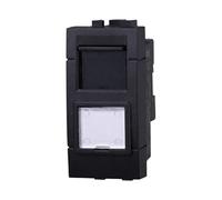 Conector de red con toma de datos RJ45, compatible con Bticino Living Light (CAT5E, negro)