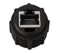 Conector de red impermeable con rosca IP67 E13T-FR6-PRR para cableado CAT5E/CAT6A, pines chapados en oro de bronce fosforado, PA66 V-0 ignífugo Sh