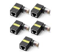 Conector de red RJ45 giratorio 360, adaptador Gigabit de ángulo recto de 90 grados, convertidor macho a hembra.