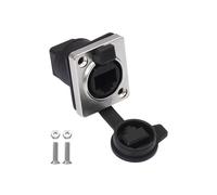 Conector de Red RJ45 Impermeable con Cubierta de Goma, Tipo D, para Montaje en Panel, Conector Ethernet RJ45 de 90 Grados.