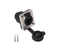Conector de Red RJ45 Impermeable con Cubierta de Goma, Tipo D, para Montaje en Panel, Conector Ethernet RJ45 de 180 Grados.