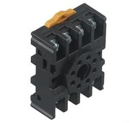 Conector de relé PF083A de 8 pines para montaje en carril de sombrero, cobre galvanizado, conector de relé de 8 pines serie PF083A, montaje en riel para PF083A, base de relé robusta, 40 x 55 mm, para