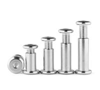 Conector de remache for muebles con cabeza hueca hexagonal plana de acero inoxidable 304, M3, M4, M5, M6, M8, M10, inserto de casquillo de unión, tuerca de tapa(70mm,M5-D6mm(3pcs))
