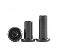 Conector de remache for muebles, de cabeza plana, de acero inoxidable 304 negro, hexagonal, grande, M2, M3, M4, M5, M6, con casquillo de unión y tuerca.(M4x12(20pcs))