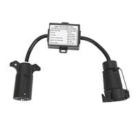 Conector de Remolque Hoja Americana de 7 Pines a Adaptador de Enchufe de Remolque Redondo Europeo de 7 Vías, Enchufe de Remolque para Portabicicletas de Caravana, Barco,