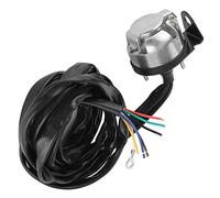 Conector de remolque, Qiilu Cable de enchufe para remolque, 7 pines, conector de remolque europeo, enchufe de cabo, cable de 2 m para semirremolques de vehículos comerciales, negro