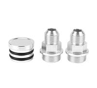 Conector de respiradero de bloque trasero M28 a 10AN accesorio adaptador apto para B16 B18C, ventilación de equilibrio de presión de aire del cárter de aluminio mecanizado CNC (Plata)