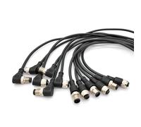Conector de Sensor M12, Conector de Cable macho y hembra, 4, 5, 8 pines + 2m, conectores M12, 2 uds.(Angle male 4p)