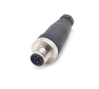 Conector de sensor M12 de 4 pines, código D de 4 pines, conector macho instalado en el sitio, IP67, resistente al agua, conector circular industrial, conexión de rosca, sin blindaje para la industria
