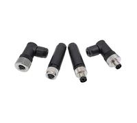 Conector de Sensor M8, conexión de tornillo sin soldadura, Metal, ángulo de curvatura de código A, 3 pines, 4 pines, conectores rectos IP68, 1 Uds.(M8-3F Angle)