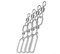 Conector de señuelo giratorio de acero inoxidable para pesca, cuerpo estrecho, rotación de 360 grados, aparejos de agua dulce, 2,1-3,8 cm (E-5 de cada modelo)