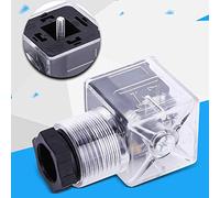 Conector de Solenoide, Conector DIN Industrial de 3 Clavijas Válvula Solenoide de 12 V 5 Piezas Enchufe de Válvula de Bobina de Solenoide Hidráulico con Lámpara Transparente