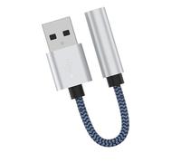 Conector de sonido USB a hembra de 3,5 mm, resistente al desgaste, tarjeta de sonido para smartphone, música, auriculares, cable estéreo USB a adaptador