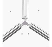 Conector de soporte de junta de esquina de 3 vías para ranuras de extrusión de aluminio 2020 con tornillos para un montaje y conexión fiables del marco (plateado)