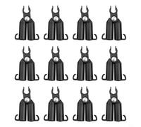 Conector de soporte de planta resistente para enrejado de jardín, soporte de clip de fijación, jaula de tomate, plástico negro, 11 mm, 16 mm, 20 mm, paquete de 12 (11 mm)