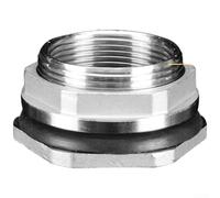 Conector de tanque de acero inoxidable, 3,8 cm 304 inoxidable, piezas de fontanería de acuario, diseño de rosca inversa, junta de goma a prueba de fugas, para torre de agua y (1,5 pulgadas)