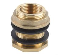 Conector de tanque de agua de latón con placa deflectora y anillos de goma, rosca doble para NPT para tanques de plástico, barriles, sistemas de tuberías, sello resistente a fugas para (B)