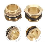 Conector de tanque de agua de latón para barriles de lluvia y cubos de almacenamiento, 1/2 pulgada (20 mm) y 3/4 pulgadas (25 mm), paquete de 2 (3/4)