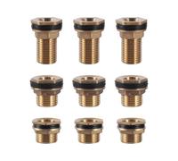 Conector de tanque de agua engrosado totalmente de cobre, junta de entrada/salida de torre de acero inoxidable, Acoplamiento de drenaje de cubo de pescado for piscina(1 To 3I4 Inch)