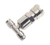 Conector de tanque neumático de tres vías para camiones y remolques, entrada de 1/4 pulgadas, diámetro de 6 mm, ajuste rápido de metal (C)