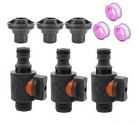 Conector de Tanque PVC 3/4 Pulgadas con Válvula y Niple de Goma - Cinta Incluida para Riego(1/2 * 3pcs)
