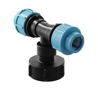 Conector de tanque S60X6 IBC, se adapta sin problemas a rosca de 60 mm a tubo de polietileno de 20/25/32 mm, diseñado para tanques de agua (salida en T de 25 mm)