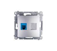 Conector de teléfono individual RJ12 plata Simon 54 DT1.01/43