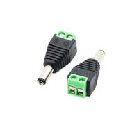 Conector de Terminal CC, Adaptador de Corriente CC de 2 Pines, Conector Jack Macho a Hembra de 5,5mm x 2,1/2,5mm for Tira LED CCTV(1PCS Male,5.5x2.5mm)