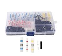 Conector de terminal de cable de manga de soldadura de 300 piezas, conector termorretráctil con pegamento, diseño de doble pared para aislamiento y durabilidad, kit de sellado de