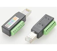 Conector de terminal de tornillo RJ45 Conector macho sin soldadura RJ45 a adaptador de bloque de terminales de 8 pines