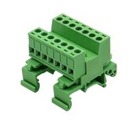 Conector de terminales ignífugo PA66, bloque de terminales montado en varilla para varilla DIN, pasos de 5, 08mm, bloque montado en corriente de 10 amperios