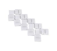 Conector de Tira de Luz Tapo 5050 12 × 7 × 2 5 Uds en Forma de L 4 Pines 10mm Conectores de Esquina sin Soldadura Adaptadores para Tira de Luces Led Rgb 5050