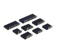 Conector de tira de paso de 2,54 MM, 1X/2/3/4/5/6/8/10/40 PIN, única, ángulo recto, hembra, 3p/4p/6p/8p/20p/40p(Copper Nickel Plated,1X8P(20PCS))