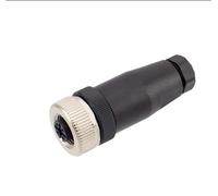 Conector de Tornillo Recto a ángulo ensamblado de plástico M12, Conector de Soldadura de 12 Pines Tipo D de 3/4/5/8 núcleos, 1 Uds.(AL121808F-04b/RG+Two Lights,PG9(6-8MM)_5 B Code)