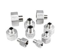 Conector de tubería de acero inoxidable BSPT SS304, 1/4 ", 3/8", 1/2 ", 3/4", 1 ", 1-1/4", 1-1/2 ", 2", conector de tubo de hilo macho a hembra BSP(DN40 to DN15)