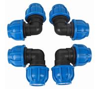 Conector de tubería de agua de codo de 32 mm de plástico PE 4 piezas Accesorio de resistencia a alta presión y baja resistencia al flujo para sistemas de plomería PPR PE PVC