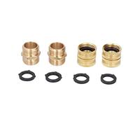 Conector de tubería de agua de latón, adaptador de rosca hembra macho doble, equipo de riego, manguera de jardín con rosca de doble extremo amarilla