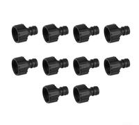 Conector de tubería de agua de plástico de 3/4 pulgadas, paquete de 10 unidades para riego de jardín, riego de balcón, lavado de coches, accesorios de fontanería doméstica, 1.5 pulgadas, color negro