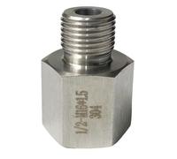 Conector de tubería de alta presión de acero inoxidable 304, rosca hembra BSPP de 1/2" a rosca macho BSP de 1/8", 1/4", 3/8", 1/2" y 3/4" (M8, M16, M20, 1/8", 1/4", 3/8", 1/2" y 3/4")(M14x1.5 Male)
