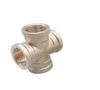 Conector de tubería de latón, conector cruzado de 4 vías, 1/4 ", 3/8", 1/2 ", rosca macho, acoplador adaptador de púas de cobre(1/4")