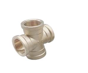 Conector de tubería de latón, conector cruzado de 4 vías, 1/4 ", 3/8", 1/2 ", rosca macho, acoplador adaptador de púas de cobre(1/2")