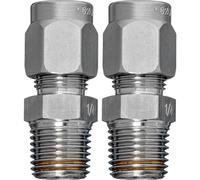 Conector de tubería de latón Tubo de 8 mm a G 1/4'' rosca exterior [2 Piezas]