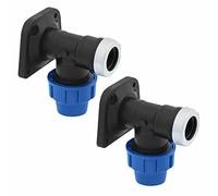 Conector de Tubería de Polietileno de Aqua - Placa de Pared - 20mm x 1/2” - Accesorios de PP PN16 - Racor de Fontanería para Tuberías de PE80, PE100 - 2 piezas - SmartProduct