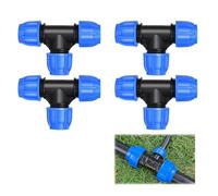 Conector de Tubería de Polietileno de,tuberia alimentaria 20mm conectores - Pieza en T - 20mmx20mmx20mm - Set de 4 Piezas, Accesorios Duraderos de PP PN16 para Fontanería