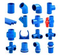 Conector de tubería de PVC azul de 20/25/32/40/50 mm, codo recto en T, adaptador de tubería de agua for riego de jardín, válvula de bola de unión de 4, 5 y 6 vías.(Male Thread Direct B,20MM_1 PIECE)