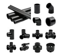 Conector de tubería de PVC negro de 20 a 50 mm for drenaje de acuario, accesorios de riego de jardín, codos rectos y uniones en T.(Breathable cap,32mm (1PC))