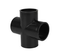 Conector de tubería de PVC negro for riego de jardín, acuario, adaptador de tubería for pecera, codo y unión en T.(Cross,32mm)