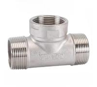 Conector de tubería en T de 3 vías con rosca macho, hembra y macho, 1/4 ", 3/8", 1/2 ", 3/4", 1 ", 1-1/4", 1-1/2 ", 2", rosca BSP de acero inoxidable SS304(Size:3/8")