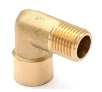 Conector de tubería latón con rosca hembra 1/4" a macho, 90 grados, for agua y combustible Plumbing Fittings